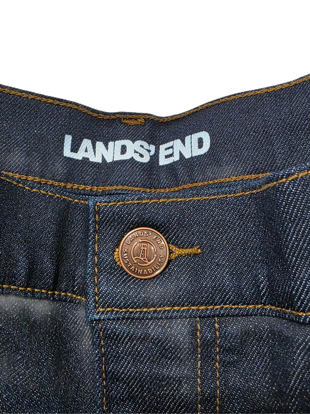 Lands' End Women's Recover Dark Indigo High-Rise Cropped Wide-Leg Jeans - Picture 4 of 7